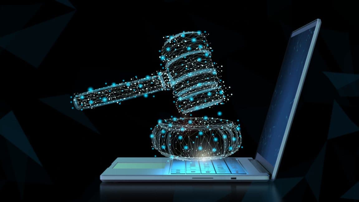A barrister utilizing AI tools for legal research and case management.