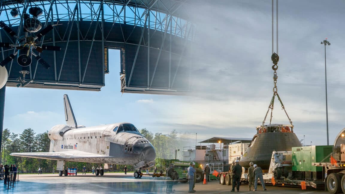 NASA's Space Shuttle Discovery on display at the Smithsonian